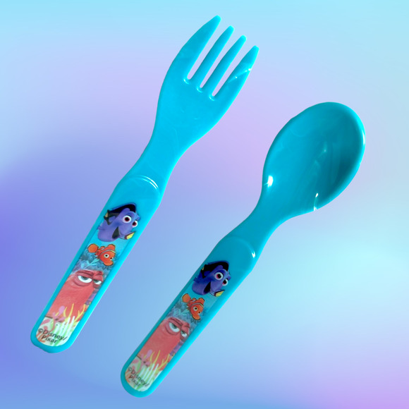 Disney Finding Dori Kids 4 Piece Meal Set BPA FREE Plastic Plate Bowl Flatware - Picture 6 of 8